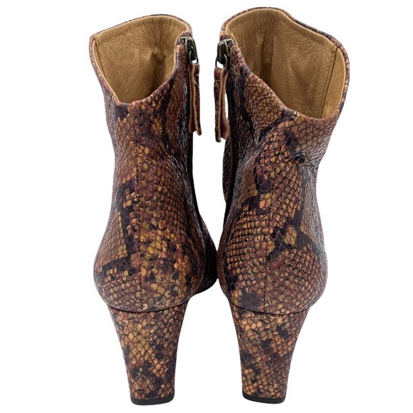Free People Cybill Slouch Heeled Bootie Snake Print Leather EU 40 - Picture 7 of 12